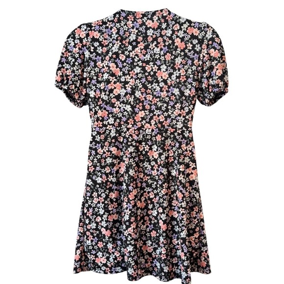 Ardene XL Floral Romantic Feminine Wrap Front Spring Puff Sleeve NWT Mini Dress - Picture 3 of 12